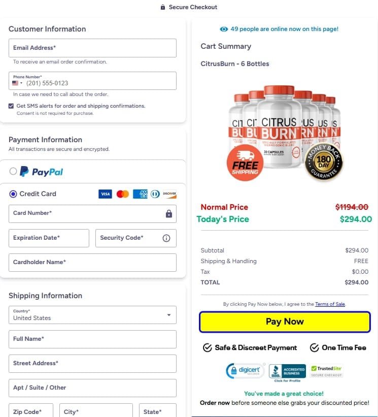 JavaBurn-checkout-page